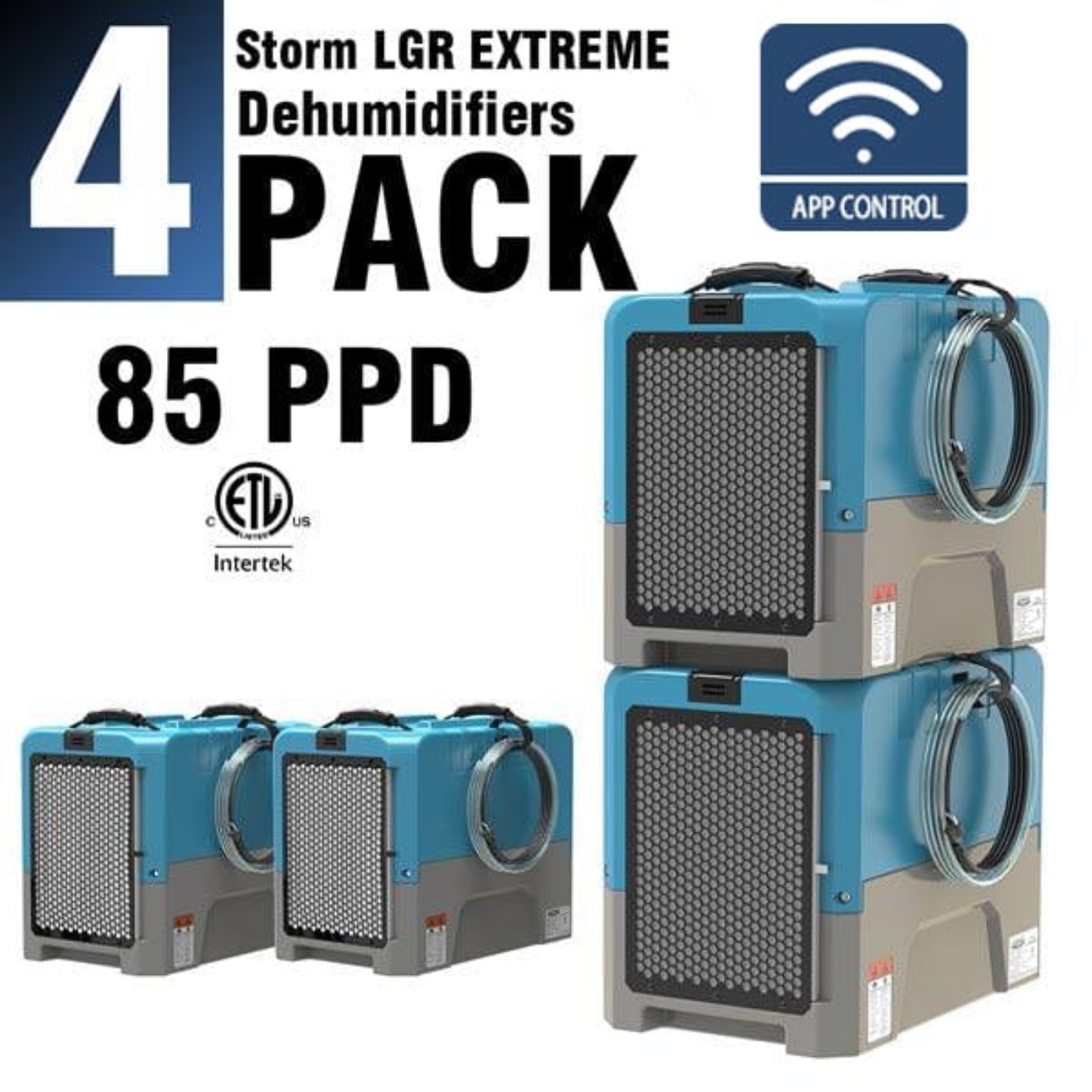 ALORAIR® Storm LGR Extreme WI-FI 85 Pint Commercial Restoration Dehumidifiers Pack of 4 - LGR85*4WIFI Yellow