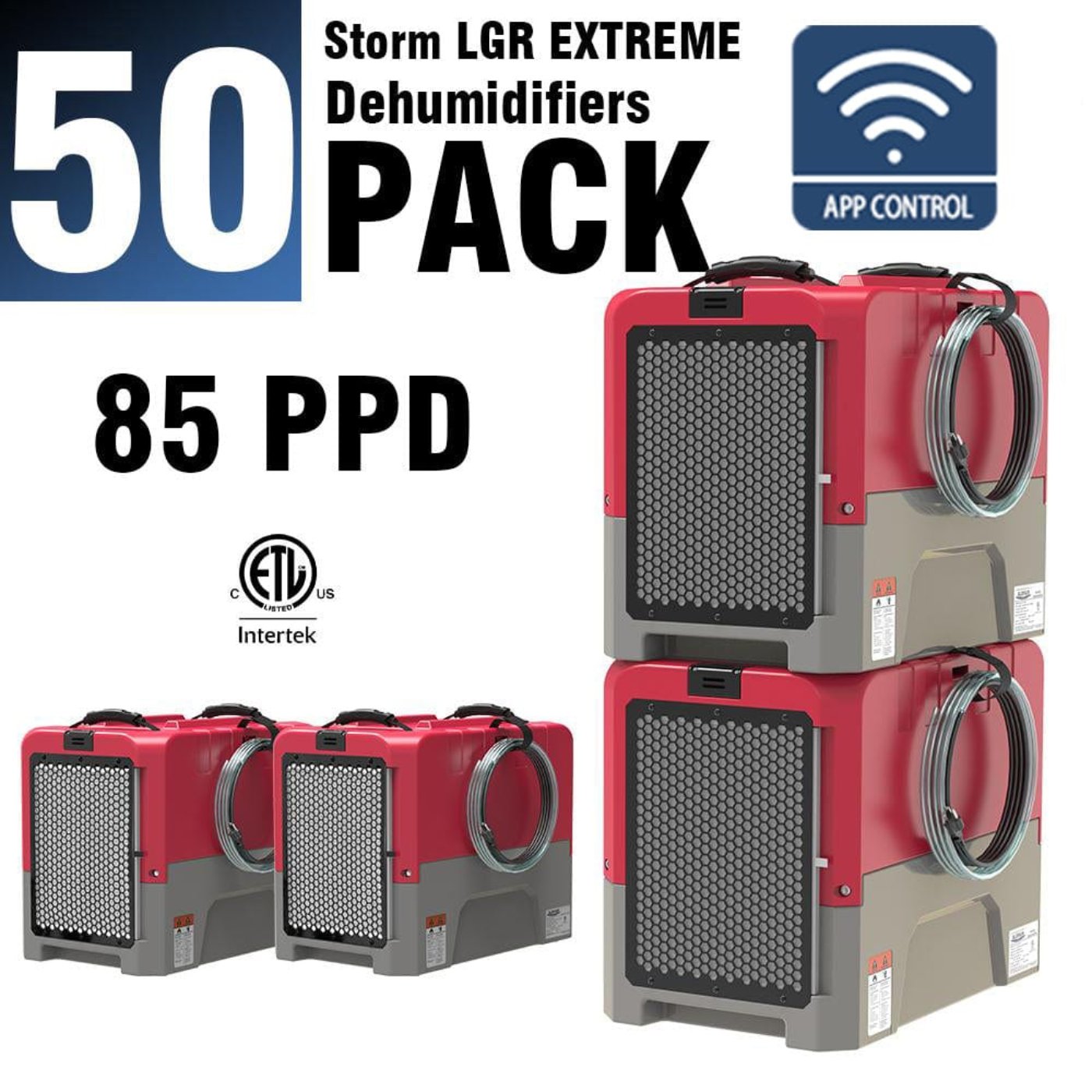 ALORAIR® Storm LGR Extreme WI-FI 85 Pint Commercial Restoration Dehumidifiers Pack of 50 - LGR85*50WIFI Blue