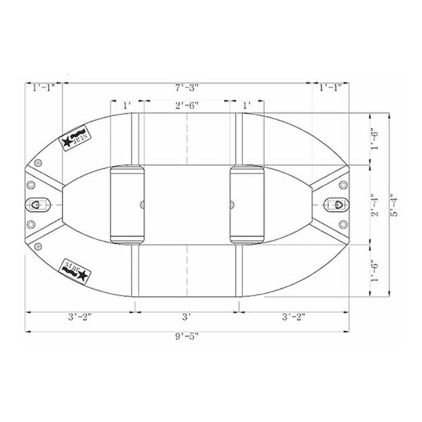 Star Inflatables Texas Bug 9.5 Standard Floor Raft