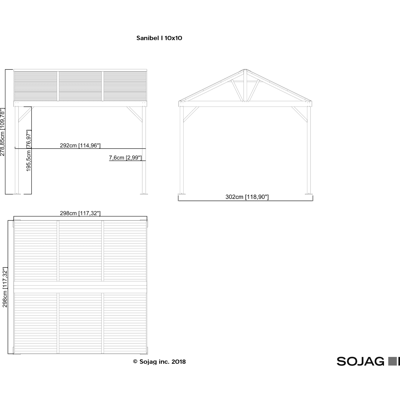 Sojag™ Sanibel I Gazebo Steel Roof with Mosquito Netting